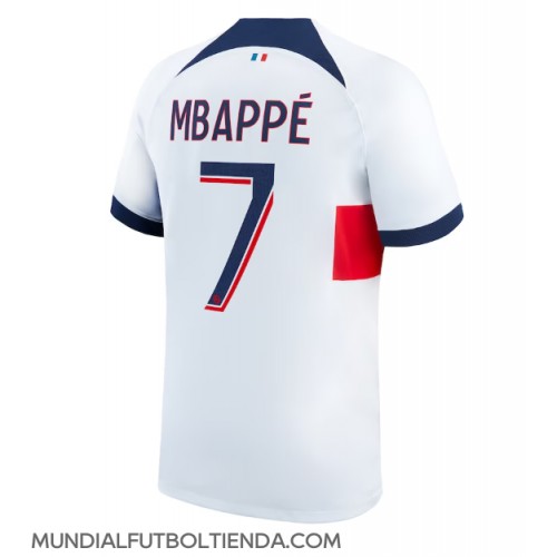 Camiseta Paris Saint-Germain Kylian Mbappe #7 Segunda Equipación Replica 2023-24 mangas cortas